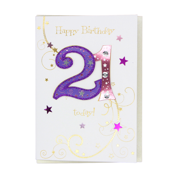 Happy 21st Birthday card - Female