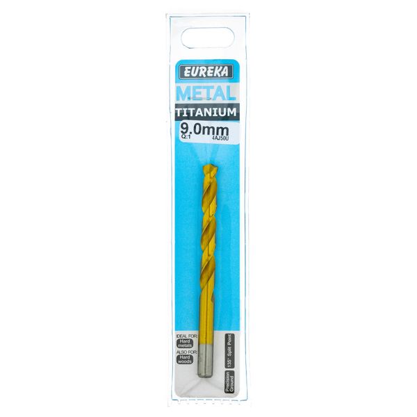 EUREKA DRILL BITS HSS Titanium Gold 9mm Q:1 for Metal 4AJ50U