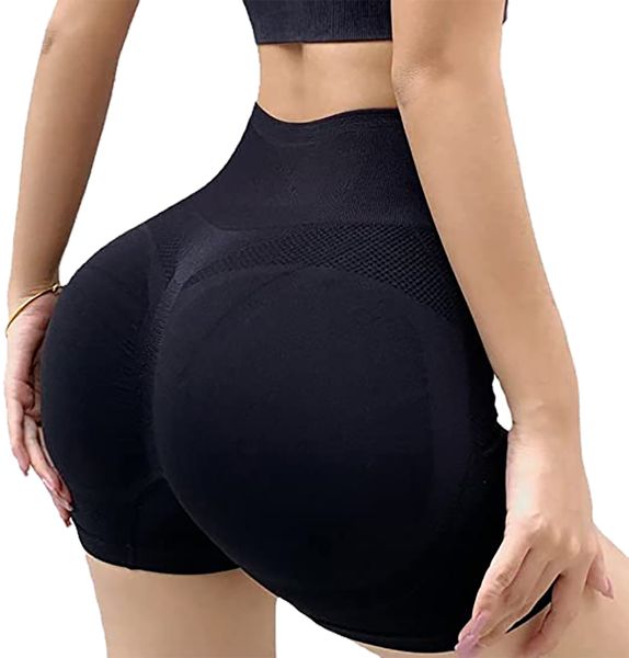 Gym Shorts for Women - High Waisted, Butt Lifting Yoga Pants - Black