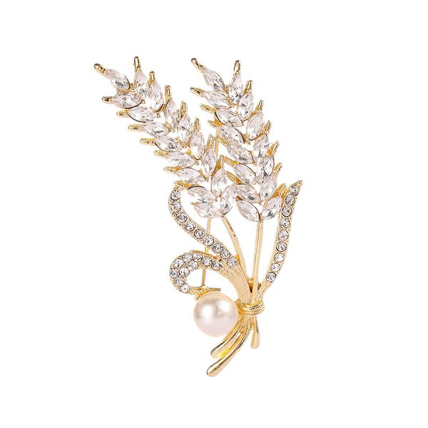White Zircon Wheat Ear Brooch