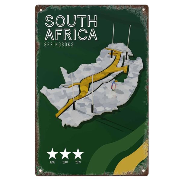 Metal Tin Sign Rugby World Cup Vintage Poster Man Cave Decorative