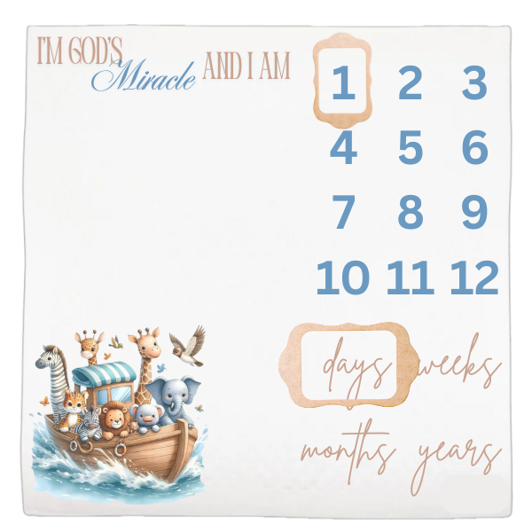 Baby Milestone Blanket Soft Memory Blanket-I'm God's Miracle