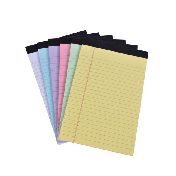 Office Colorful Legal Pads,Multicolor Notepad 5" x 8",6-Pack of 30 Sheets