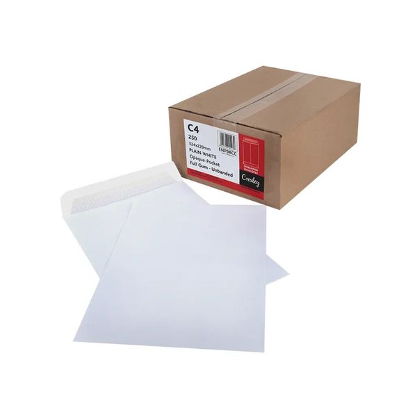 Croxley No Window Envelopes Self Seal White C4 229mm X 324mm Box 250