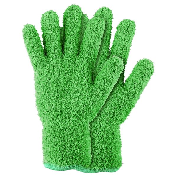 2-Piece Microfiber Dusting Glove for Car Cleaning Reusable Coral Fleece