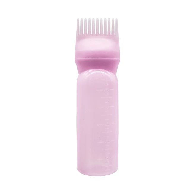 Root Comb Applicator Bottle for Hair and Scalp Treatment - Pink