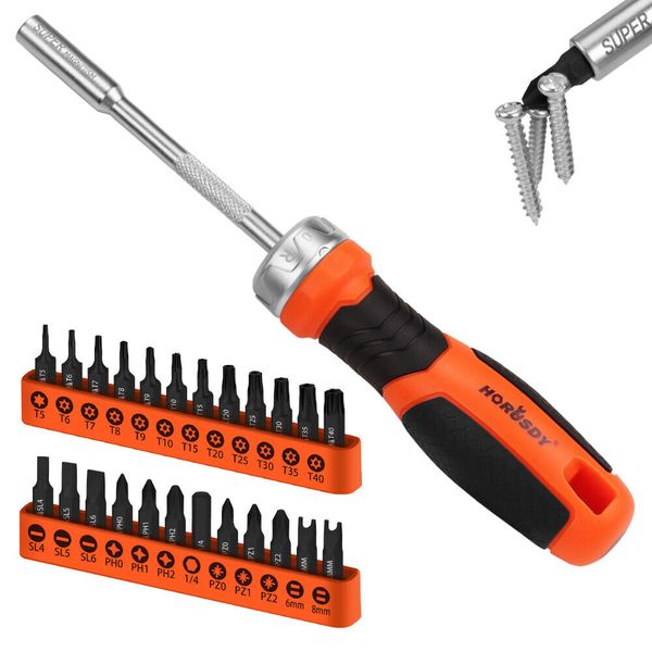 Horusdy 25-Piece Magnetic Ratchet Screwdriver Set