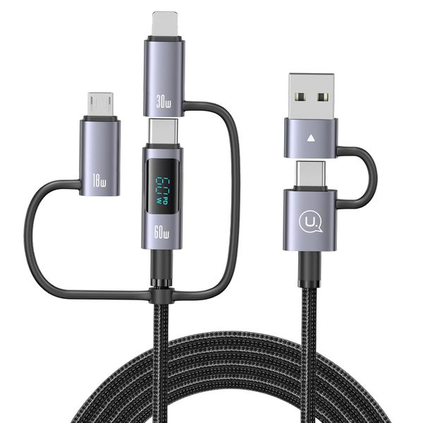 Multi Charger Cord 6 in 1 USB Cable Fast Charging Cable - PD 60w USB Cable