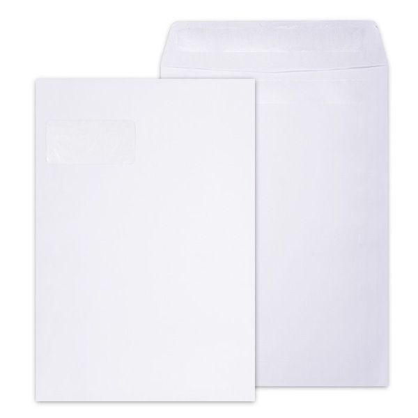 C4 White Self Seal Envelopes - Open Short Side - Box of 250