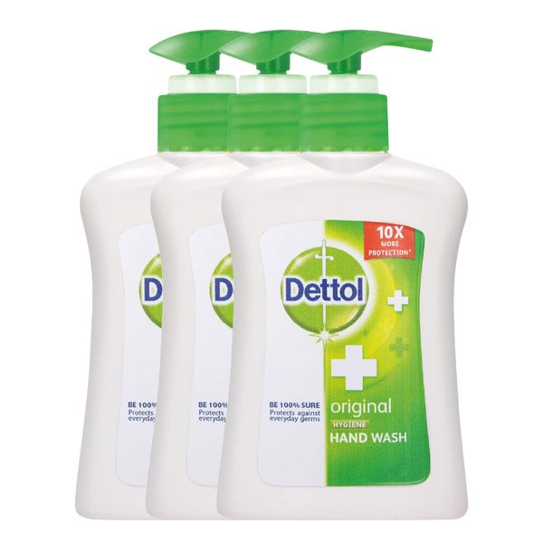 Dettol Liquid Hand Wash Pump Original 200ml - 3 Pack Bundle