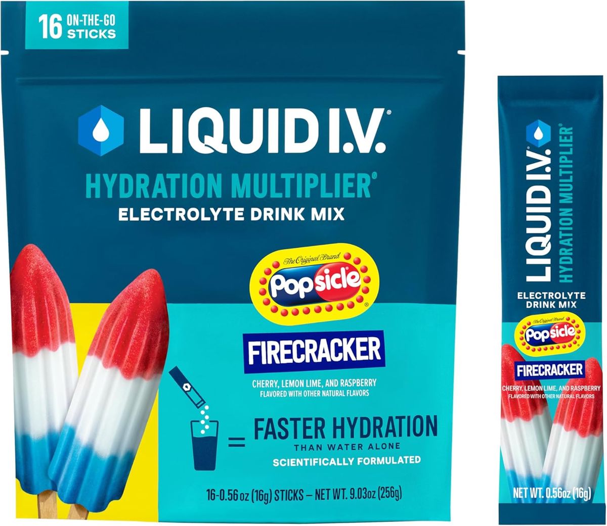 Liquid I.V. Hydration Multiplier - Popsicle Firecracker (16 Servings)