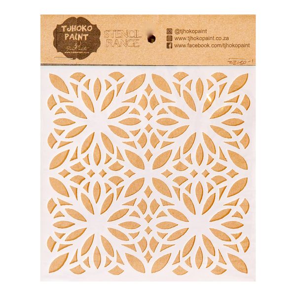 Tjhoko Paint Stencil - 15x15cm - Geometrical Leaves Pattern