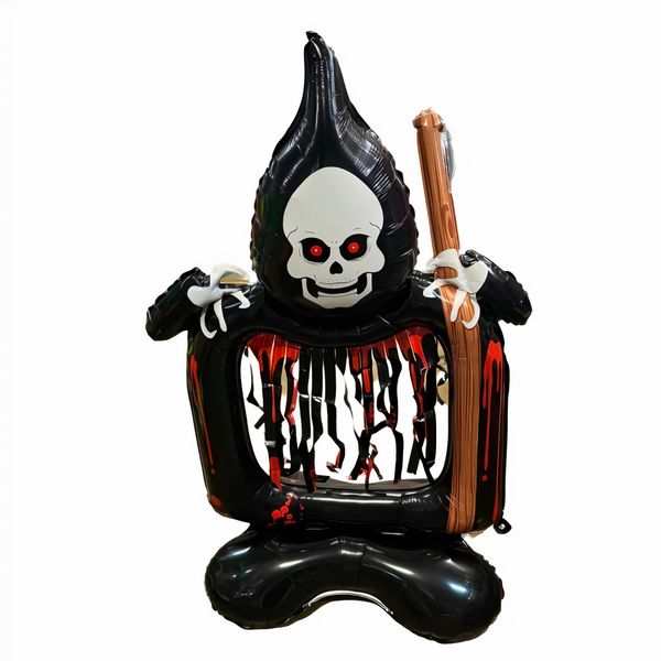 Large Halloween Foil Balloon - Ghost Frame (125cm x 69cm)