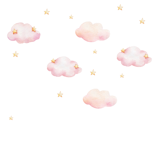 Dreamy Pink Clouds Whimsical Pastel Cloud Peel and Stick Decor Wall Sticker
