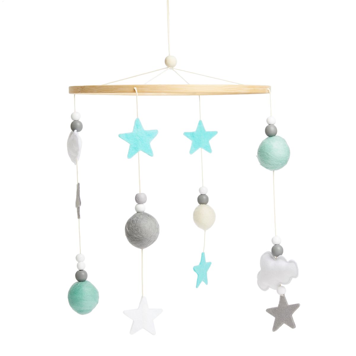 & Mason Baby Cot Mobile Grey & Mint Buy Online in South