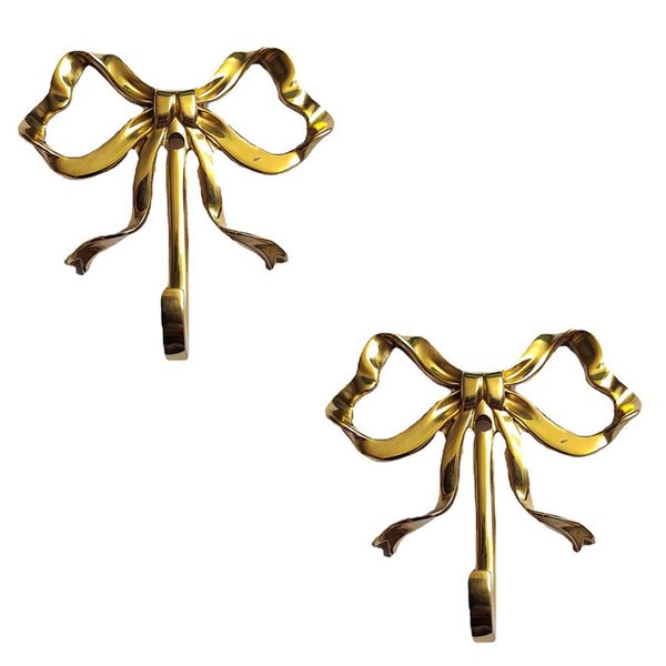 Bow Hook Single Hanger Gold Coat Hooks Bow Shaped Wall Hook A