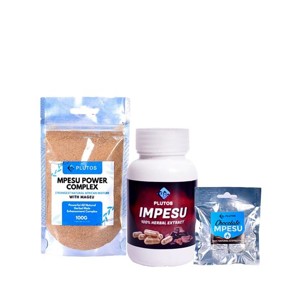 Plutos Mpesu Chocolate ,Plutos Impesu Capsules and Plutos Mpesu Power Complex with Mageu