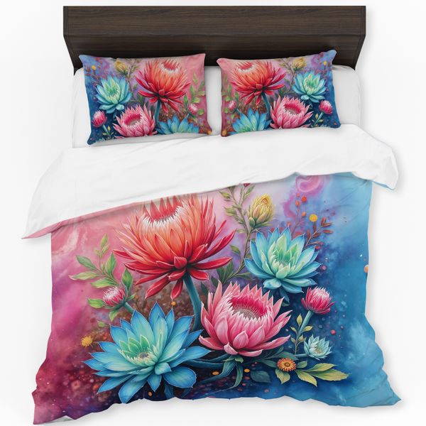 Protea &amp; Succulent Petalscape Duvet Cover Set
