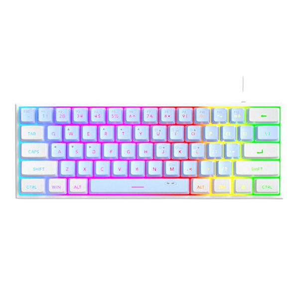 MageGee 60% Membrane Keyboard TS91 with RGB Backlit - BLUE AND WHITE