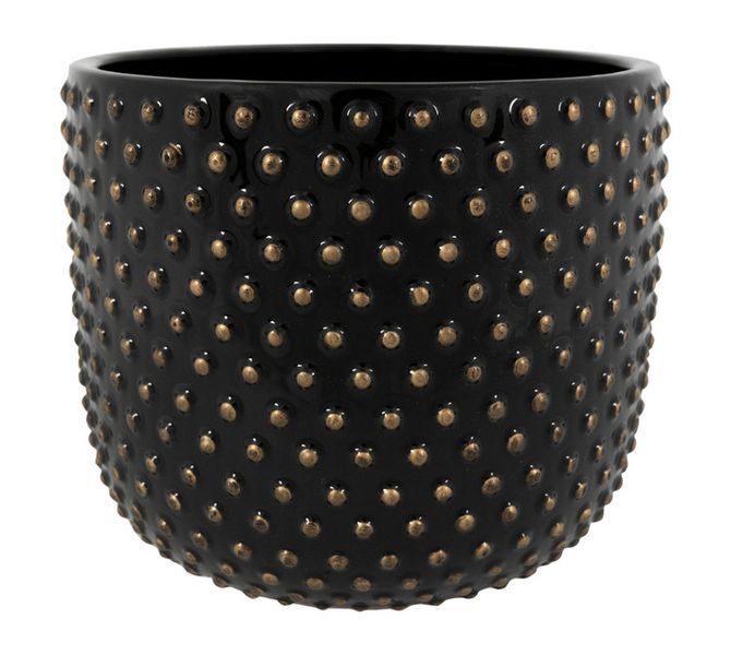 Indoor Plant Pot - Shiny Black - 210 x 170mm