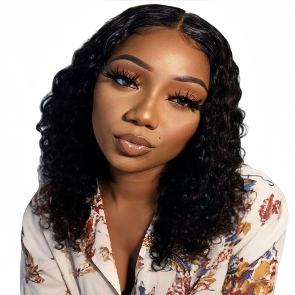 Luvée 12 inch 4x4 Lace Water Wave Wig - Human Hair Lace Front