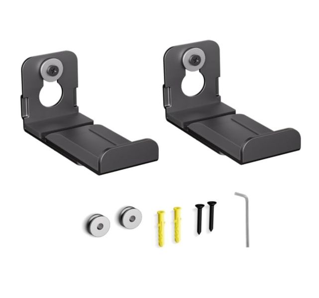 2 Pcs Universal Adjustable Soundbar Mount for Under TV or Wall