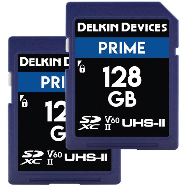 Delkin Devices Prime 128GB UHS-II SDXC Memory Card 280MB/s (TWIN PACK)