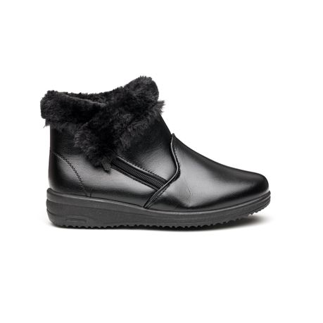 Ladies ankle boots hot sale with fur trim