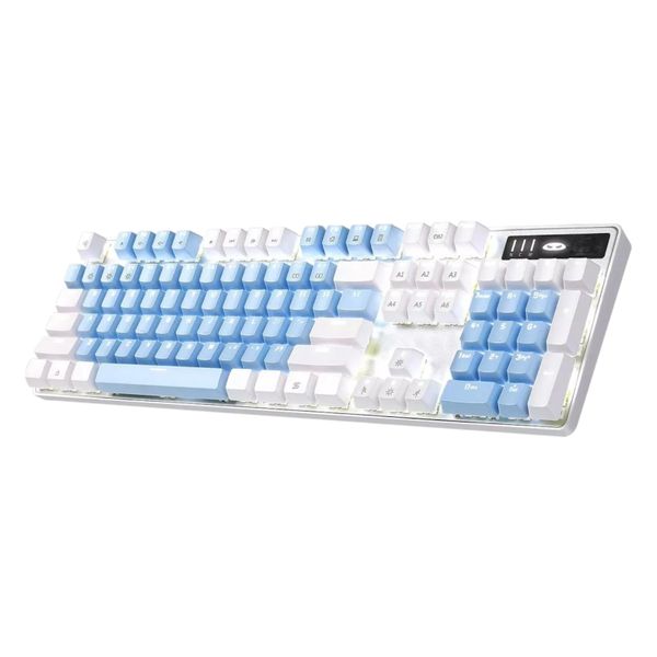 Mechanical Wired Gaming Keyboard With LED Backlighting - Blue/White