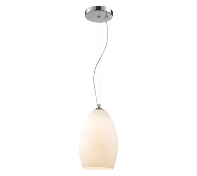 Egg Pendant Chrome and White 150 mm