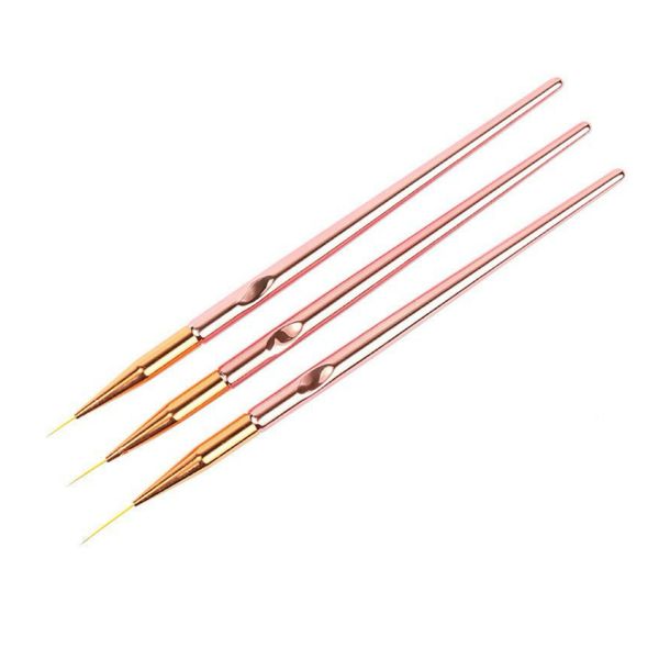 Nail Painting Pen, Professional Nail Design Brushes 3 Sizes ABS Body