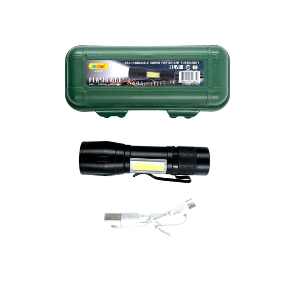 USB Rechargeable Small Flashlight with Zoom Function