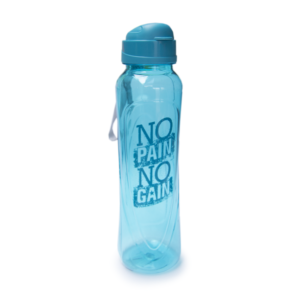 Sports Water Bottle-No Pain No Gain- Blue - 600ml
