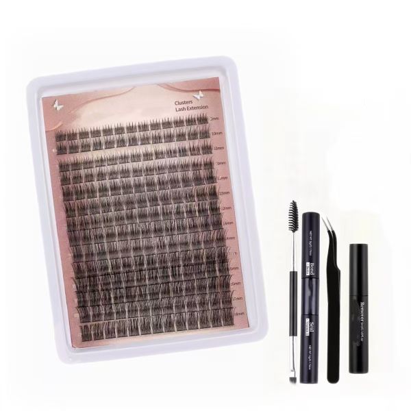 Natural Waterproof False Eyelashes Set 8-16mm Contains 182 Eyelash Clusters