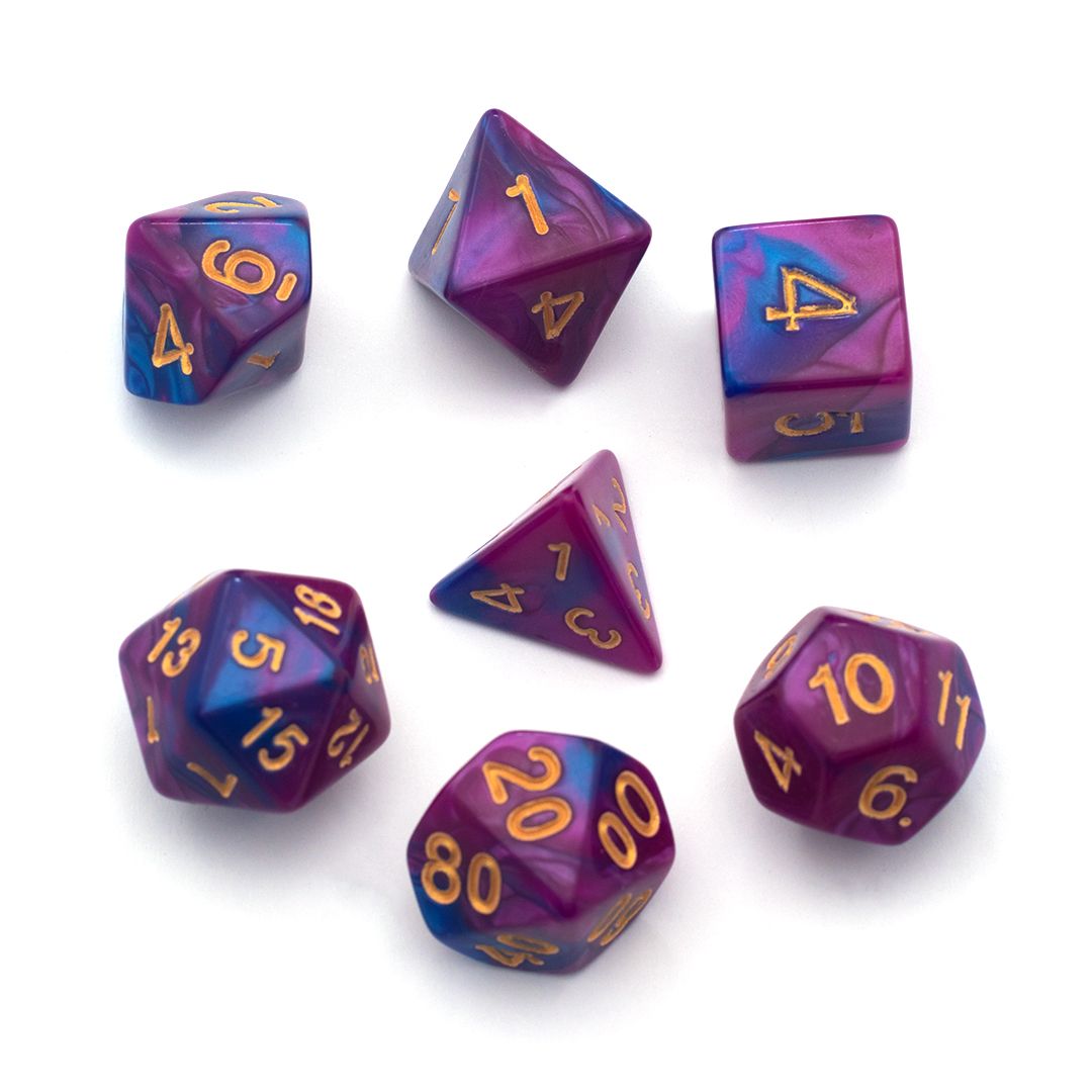 Arbon Custom Coloured Acrylic Polyhedral Tabletop RPG DnD Dice Set