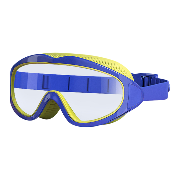 Anti Fog Large Frame Swimming Goggles for Age 2-16 Waterproof-Blue/Yellow