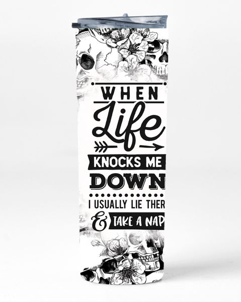 When Life 2 20oz Insulated Skinny Tumbler Sublimation With Straw 001