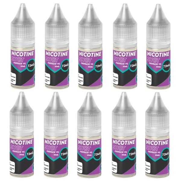 Nic Shot - VG Base 10ml - 72mg (Makes 6mg Longfill) - 10 Pack