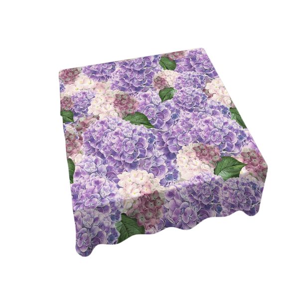 Mix of Purple and White Floral Square Tablecloth