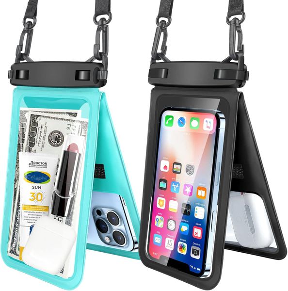 Double Space Waterproof Phone Pouch, Waterproof Phone Lanyard Case