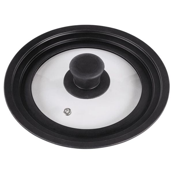 Universal Tempered Glass Lid, Fits 16-20cm Pots &amp; Pans with Silicone Rim