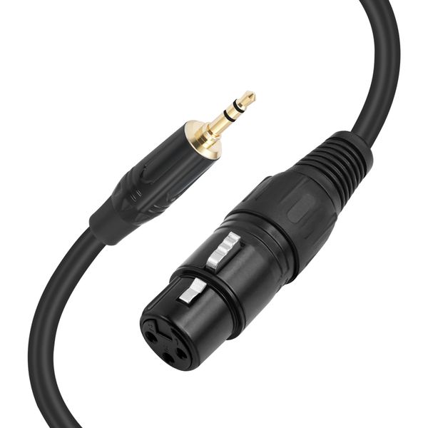 3.5mm to XLR Cable 3Pin XLR to TRS 3.5mm Mic Cord Compatible for PC Speaker