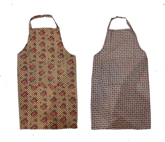 2 Pack Cotton Full-Size Apron With Patterns