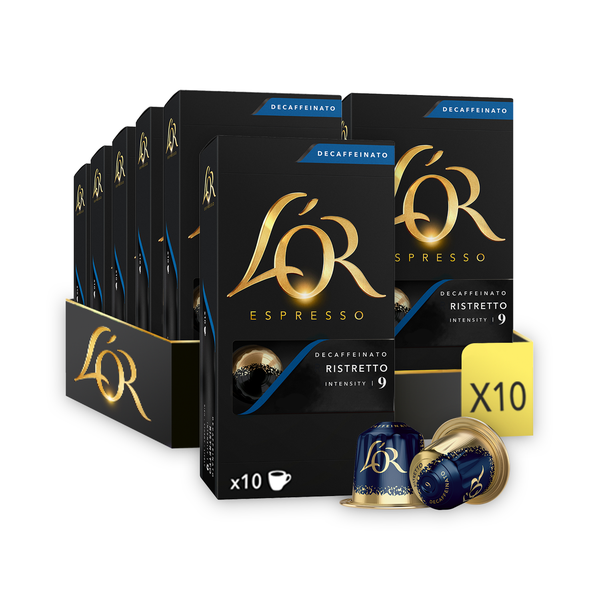L'OR Ristretto Decaf Intensity 9 - Aluminium Coffee Capsules - 100 capsules