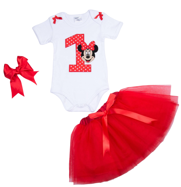 Little Leila - 1st birthday baby outfit - minnie