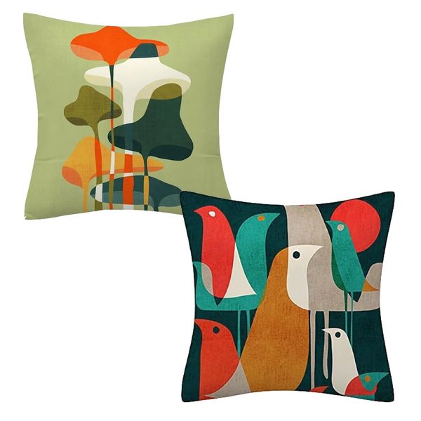 Home Decor Linen Square Sofa Cushion Cover - Set Of 2 - 45cm - Special C