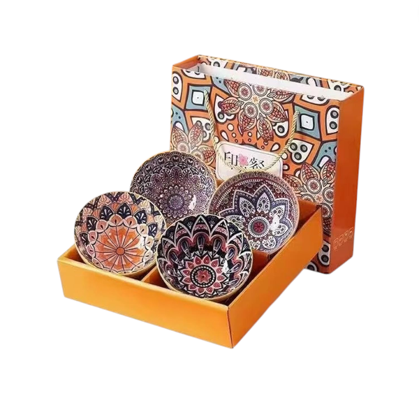Morrocan Style Ceramic Dessert Bowl - Set of 4