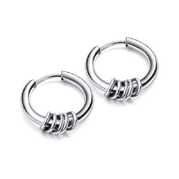 Silver Male or Female Ø19 Gothic Charm Hoop Earring GE508