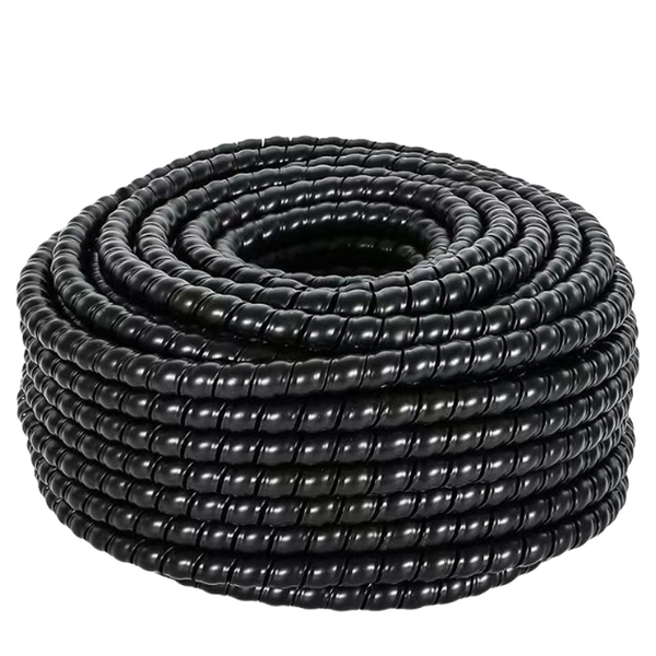 2Pcs 10mm Black Spiral Cable Wrap | 2M PP Flame-Retardant Wire Organizer
