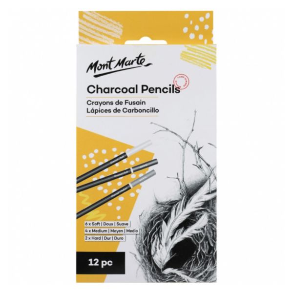 Mont Marte Charcoal Pencils 12pce
